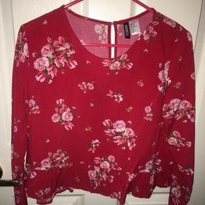 Red Floral Crop top